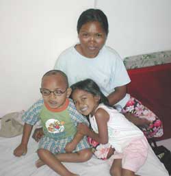Jessica with children