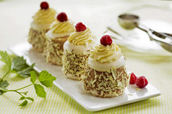 Circular Meringues with a Raspberry Chocolate Mousse Center