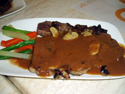 Porterhouse with Mushroom Gravy Sauce.