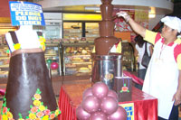 The chocolate fountain and the first chocolate dress brought to the Philippines.