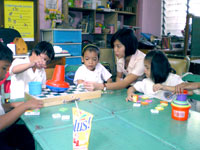 The kids during their activities.