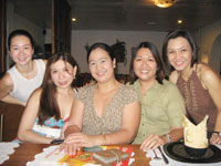 With college friends Lynn Michelle Ong, Mellany Yap-Arceo, Cristina Hulguin, Gemma Agarrado-Guaderrama.