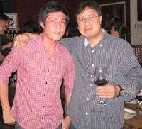 The writer with Chef Ariel Manuel of Lolo Dads.